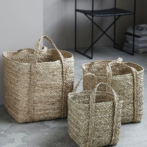 Factory Supply Seagrass Woven Eco-Friendly Rustic Multi-Purpose Storage Organizer <b>Basket</b> for Laundry and Daily Home Use - Product Image 5