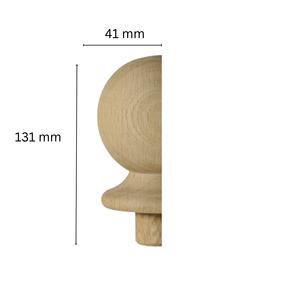 Tapa de poste de fabricación industrial, tapa de balaustrada Haff Ball, roble blanco, tradicional, ecológica, duradera, piezas para escaleras para uso comercial y residencial - Product Image 2