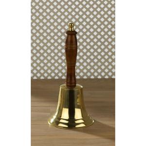 High Polish Brass Hand <b>Bell</b> With Wooden Handle Custom Printing Nautical <b>Bells</b> Eco Friendly <b>Bells</b> For <b>Calling</b> Table Decor - Product Image 1