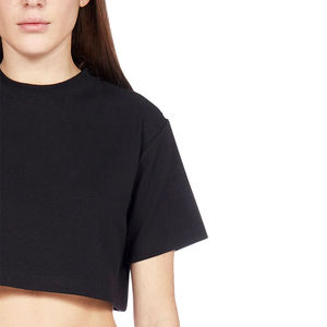 T-shirts pour femmes en soie/coton de qualité supérieure, coupe ajustée, décontractés, personnalisés, unis, avec tissu dobby anti-UV, col mandarin - Product Image 5