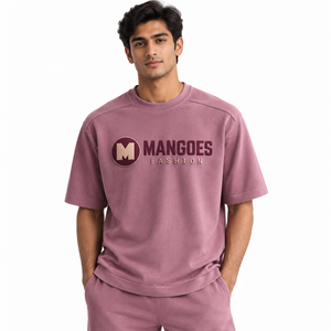 Camiseta de Algodón 100% con Estampado por Transferencia Térmica, Corte Holgado, Manga Corta, Personalizable en la Parte Delantera, Transpirable, Ropa Casual de Moda - Product Image 2