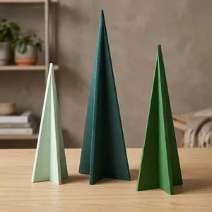 Ensemble d'arbres de Noël modernes écologiques et imperméables, grands arbres, décorations de table intérieures, base en résine durable, vert turquoise - Product Image 2
