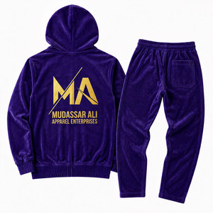 ชุดวอร์มมีฮู้ดสีม่วง Mudassar Ali Apparel Enterprises ผลิตจากโพลีเอสเตอร์ 100% หนัก 350 กรัม ซิปยาวเต็มตัวพร้อมกระเป๋าหน้า - Product Image 2