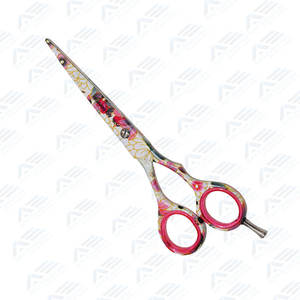 Ciseaux de coupe de cheveux enduits de papier de fleur 6.0 "ciseaux de coiffure de barbier avec des lames droites pointues professionnelles - Product Image 4