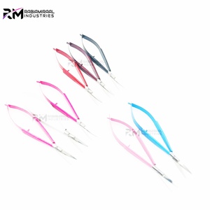 RMI Professional Beauty Sharp All Colors Tijeras de resorte con recubrimiento en polvo Tijeras de cejas de resorte recto con etiqueta privada - Product Image 4