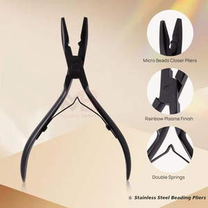 High Quality Customized MAGMA BEAUTY Stainless Steel Hair Extension Tools Kit <b>Small</b> Scissor <b>Plier</b> Loop Tool Clips Salon Use - Product Image 5