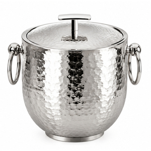 Hammered Stainless Steel Ice <b>Bucket</b> with Lid Double Walled Insulated Wine Chiller <b>Champagne</b> Cooler for Bar Hotel Restaurant - Product Image 1