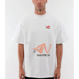 Camiseta Oversize de Lujo para Hombre, 100% Algodón Pesado, Cuello Mock, de Alta Calidad, Personalizable, Estilo Boxy - Product Image 3