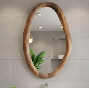Handmade Modern Walnut Wall <b>Mirror</b> Art Deco Design Eco-Friendly Lightweight <b>Wooden</b> <b>Frame</b> Cheap Price - Product Image 1