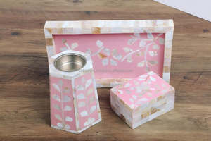 Boîte en résine élégante pour les coffrets cadeaux de l'Aïd et du Ramadan, brûleur de bakhoor religieux fait à la main avec incrustation de nacre - Product Image 6