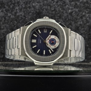 Montre mécanique automatique de luxe pour homme, style cadran bleu gaufré, acier inoxydable, étanche, montre-bracelet sport et affaires - Product Image 1