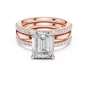 Anillo de Oro Sólido de 14K con Diamante Cultivado en Laboratorio de Corte Esmeralda de 3 CT DE VS1, Anillos de Compromiso, Boda y Aniversario Aries Jewel - Product Image 6
