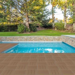 27 Pack Plastic Interlocking Deck Tiles 11.4"x11.4" Waterproof Flooring for Indoor Outdoor Patio 27 Pack 11.4"x11.4" Decking - Product Image 5