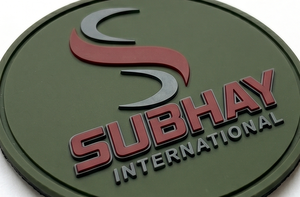 SUBHAY INTERNATIONAL Rectangle Rubber <b>Patch</b> 3D Embossed <b>Sew</b>-<b>On</b> Logo - Product Image 6