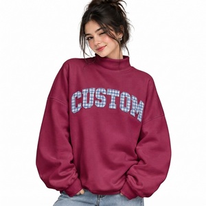 <b>Women</b> Oversized Mockneck <b>Fleece</b> Pullover Loose Casual Streetwear <b>Top</b> Everyday Relaxed Fit Custom OEM Wholesale Clothing - Product Image 1