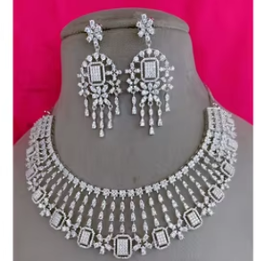 Fashionable Elegant Crystal <b>Jewelry</b> <b>Set</b> Beautiful Stone Necklace <b>Set</b> <b>for</b> Wedding Party Designed <b>for</b> <b>Women</b> Girls Brass - Product Image 2