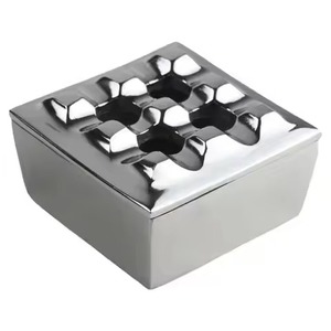 Handmade Modern <b>Matte</b> Black Metal Ashtray Home Hotel <b>Table</b> Top Decor Ashes Holding Container for Cigarette/Cigar Ashes - Product Image 3