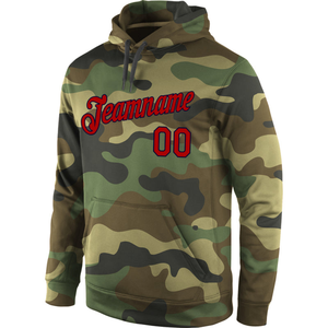 Sweat-shirt à capuche en polaire camouflage personnalisé avec nom et numéro d'équipe, pull sport en polyester/coton à séchage rapide - Product Image 2