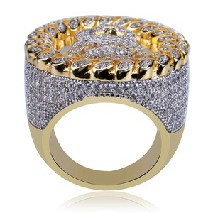 Most Selling Luxury Gold Moissanite Diamond Hip Hop <b>Ring</b> for Street Style Fashion Events and Engagements Available for Sale - Product Image 4
