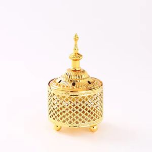 Brûleur à Bakhoor en métal doré de luxe, porte-encens Oud arabe, Mabkhara décorative, décoration de parfum d'ambiance islamique pour la maison - Product Image 1