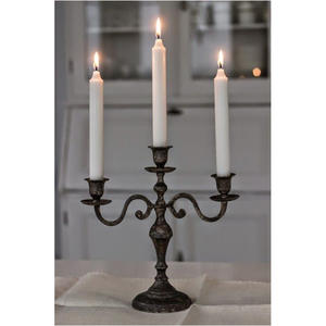 Candélabre de luxe sans flamme pour décoration de mariage, en fer, finition polie et gouttes de cristal - Product Image 5