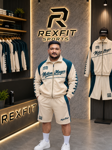 REXFIT SPORTS 2026 Ensemble de survêtement pour homme Motion Mayor, veste zippée intégrale et short, vêtements de sport personnalisés, ensemble deux pièces assorti - Product Image 4