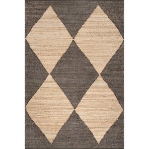 Modern Geometric Jute Area <b>Rug</b> Rectangle Flat Weave <b>Non</b> <b>Slip</b> Living Room Home Use Spot Clean - Product Image 1