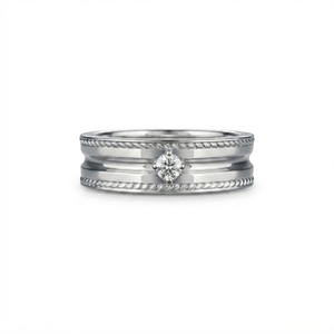 Elegant Platinum Diamond Band <b>Ring</b> for Women Delicate Prong Setting IGI Certified Luxury Party Jewelry and Anniversary Gift - Product Image 1