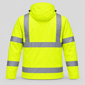 Chaqueta de seguridad de alta visibilidad diseñada con tela resistente, detalles reflectantes y ajuste cómodo para un entorno de trabajo seguro. - Product Image 4