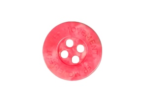 Round Acrylic 4-Holes <b>Button</b> With Embossed Logo Classic Style Pink Color - Product Image 3