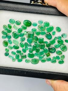Lot de pierres précieuses en émeraude naturelle, taille mixte, qualité AAA, super lustre, belle couleur verte, disponible à prix avantageux pour la création de bijoux. - Product Image 2