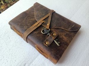 Handmade Vintage Mini Leather <b>Diary</b> Rustic Antique Look Genuine Distressed Brown Leather <b>Cover</b> Eco-Friendly Pencil Embossed Gift - Product Image 1