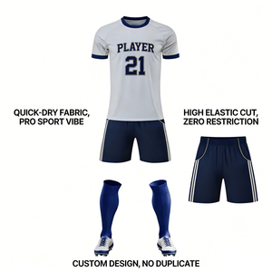 Uniformes de Fútbol Sublimados Personalizados OEM, Camisetas de Fútbol para Hombre con Nombres Bordados, Transpirables, de Poliéster/Algodón de Alta Calidad - Product Image 3