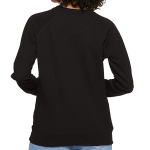 Unisex Black Crew Neck <b>Raglan</b> Sleeve Pullover Sweatshirt Regular Fit Knitted Cotton Casual Autumn Wear - Product Image 2