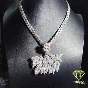 Iced Out Custom Angel Pendant Moissanite Diamond Hip Hop Jewelry Necklace Luxury Religious Pendant Personalized <b>Name</b> Fashion - Product Image 4