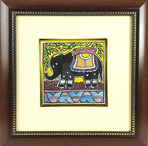 Pintura Folclórica Original de Jharkhand Madhubani, Pintada a Mano, Decoración Cultural para el Hogar en Metal 3D - Product Image 3
