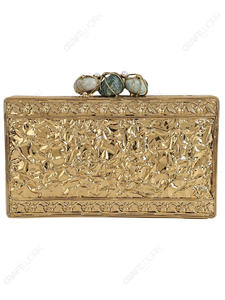 กระเป๋าคลัทช์ฝังมุกทำมือพร้อมกรอบทองเหลืองแกะสลักลายฉลุ ดีไซน์เนอร์สำหรับงานกลางคืน ขายส่งแบบ OEM - Product Image 6