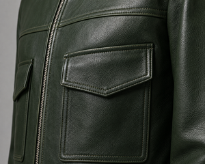 Custom Unisex Genuine Cowhide Leather Cafe <b>Racer</b> <b>Jacket</b> Minimal Black OEM Private Label Wholesale Customized Windproof Durable - Product Image 2