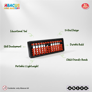 Ábaco de Plástico Educativo Ligero de 13 Varillas, Color Marrón, Herramienta de Conteo Matemático para Niños, Estudiantes, Aula Escolar, Ayuda para el Aprendizaje - Product Image 4