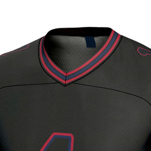 Camiseta de Fútbol Americano Negra para Hombre, Número 1, Cuello en V, Manga Corta, Malla Transpirable, Personalizable para Equipos - Product Image 4