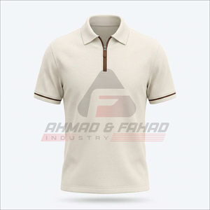 <span class=keywords><strong>เสื้อ</strong></span>โปโลแขนสั้นสีขาวสำหรับผู้ชาย แต่ง<span class=keywords><strong>ขอบ</strong></span>สี<span class=keywords><strong>แดง</strong></span>กรมท่า ปิดด้วยซิป ผ้าถักโพลีเอสเตอร์ระบายอากาศได้ดี เหมาะสำหรับใส่ลำลองในฤดูร้อน - Product Image 1