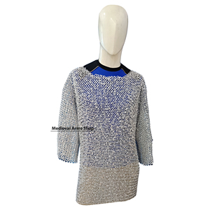 เสื้อเกราะอะลูมิเนียมแบบครึ่งแขน ขนาด 10 มม. แบบตอกหมุด วงแหวน ชุดนักรบไวกิ้ง ชุดยุคกลาง สำหรับการแสดงบทบาทสมมติ ทำด้วยมือ สำหรับงานปาร์ตี้ฮาโลวีน - Product Image 1