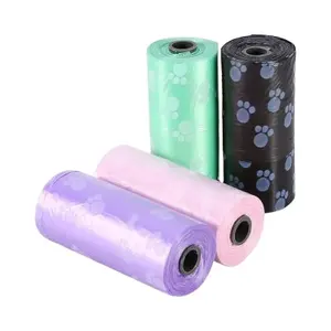 ODM Wholesale Factory custom scented disposable convenient 100% eco - friendly pet dog poop bags On Roll for dog With Dispenser