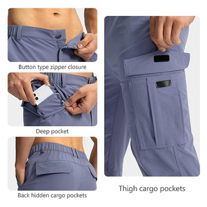 Pantalon cargo pour homme, pantalon utilitaire multi-poches, tissu durable, confortable, décontracté, streetwear, vêtements de travail - Product Image 5