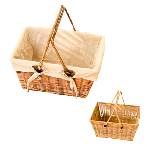 Eco-Friendly Wicker <b>RATTAN</b> <b>Storage</b> Basket Metal Frame Reinforced, Cotton Interior Ideal for Gifting Vietnam Crafts - Product Image 1
