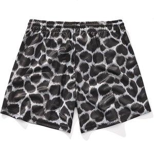 <b>Men's</b> Leopard Print Quick Dry Shorts Elastic Waist Casual 100% Polyester Sublimation Transfer Print Customized Color Logo Low - Product Image 1