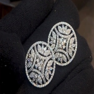 Beautiful Premium Quality 92.5 Pure Hallmark Silver A+++ CZ Zirconia Doublet Silver Hallmark Big <b>Tops</b> For Women Wear Collection - Product Image 1