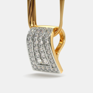 Collar con Colgante de Diamantes de Oro de 18K de Lujo, con Corte Brillante Redondo, Piedras Engastadas en Canal, Cadena de Serpiente, Unisex, para Uso Diario - Product Image 2