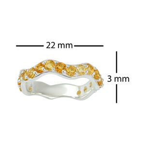 <b>925</b> Sterling <b>Silver</b> Band <b>Ring</b> Citrine Gemstone Women's Wedding <b>Ring</b> Birthstone Fine Jewelry Wholesale Trusted Supplier Fine <b>Ring</b> - Product Image 3