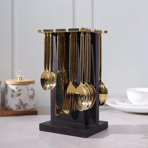 Classic Luxury Gold Cutlery – Elegant Stainless Steel Dining <b>Spoon</b> Fork Knife Set for Fine <b>Table</b> Setup - Product Image 2